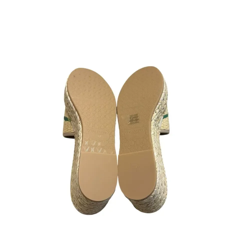 Valentino Garavani Espadrille Slides (40/10)
